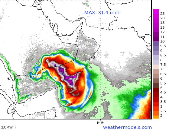 Model Rainfall for Cyclone