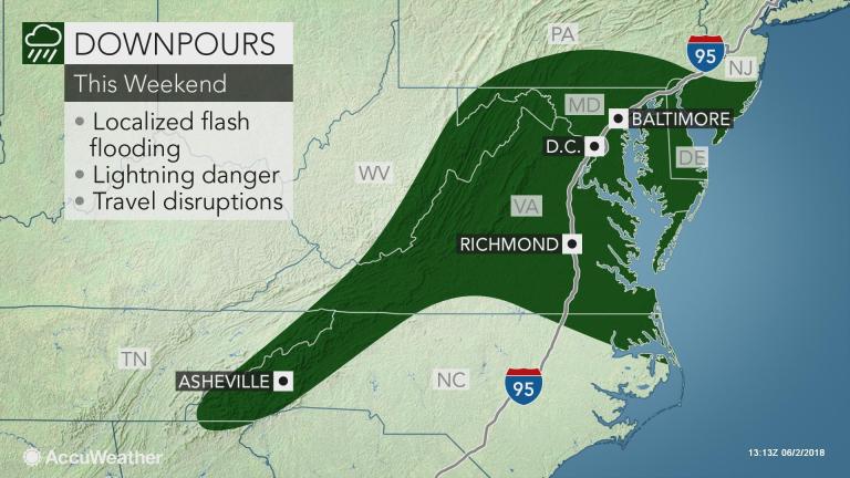 Flash flood threat to focus on mid-Atlantic, central Appalachians this ...